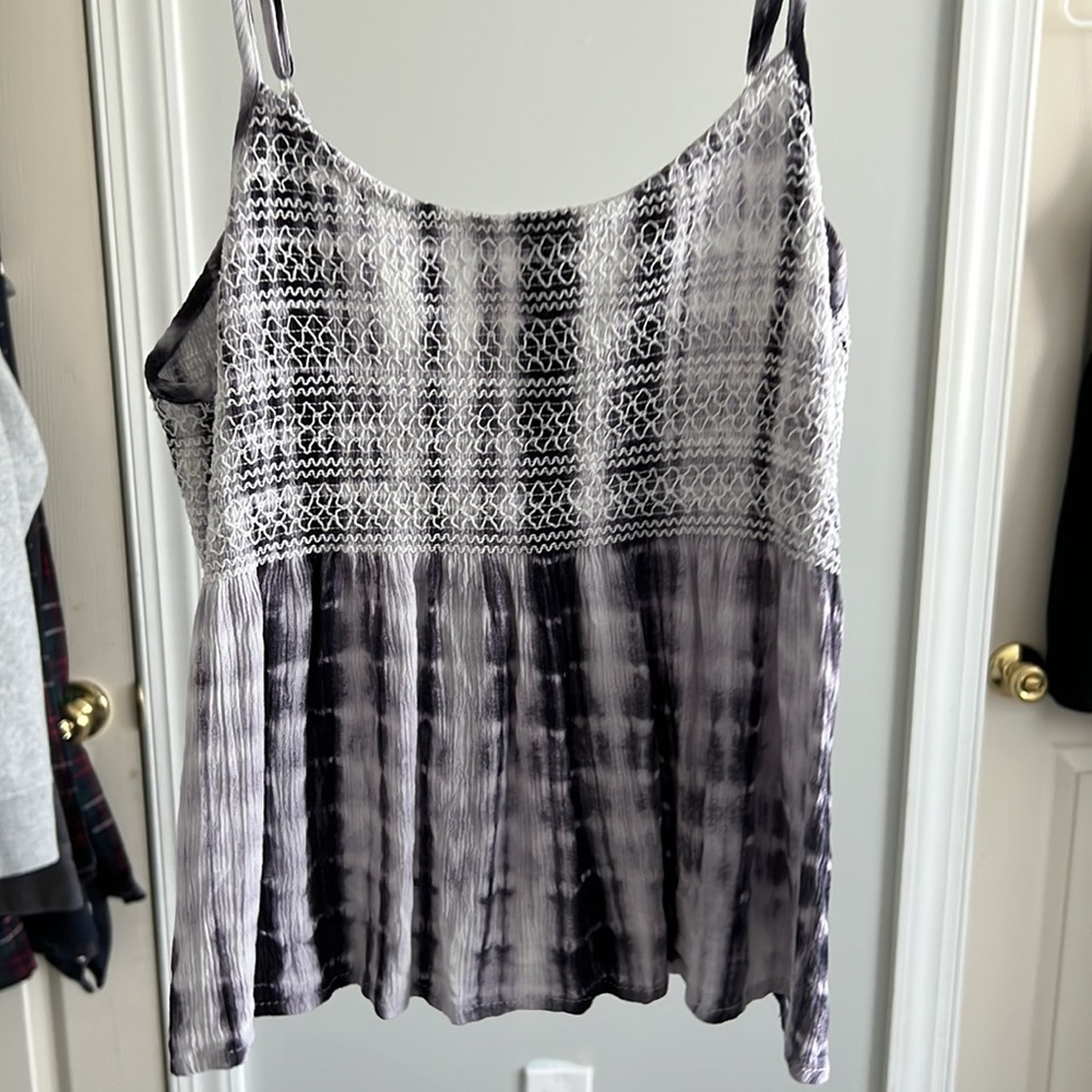 Blue tie dye tank top